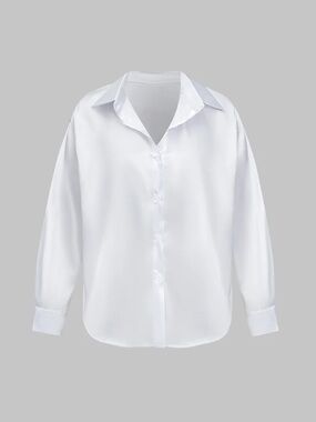 Women’s Satin Shirt Blouse - White